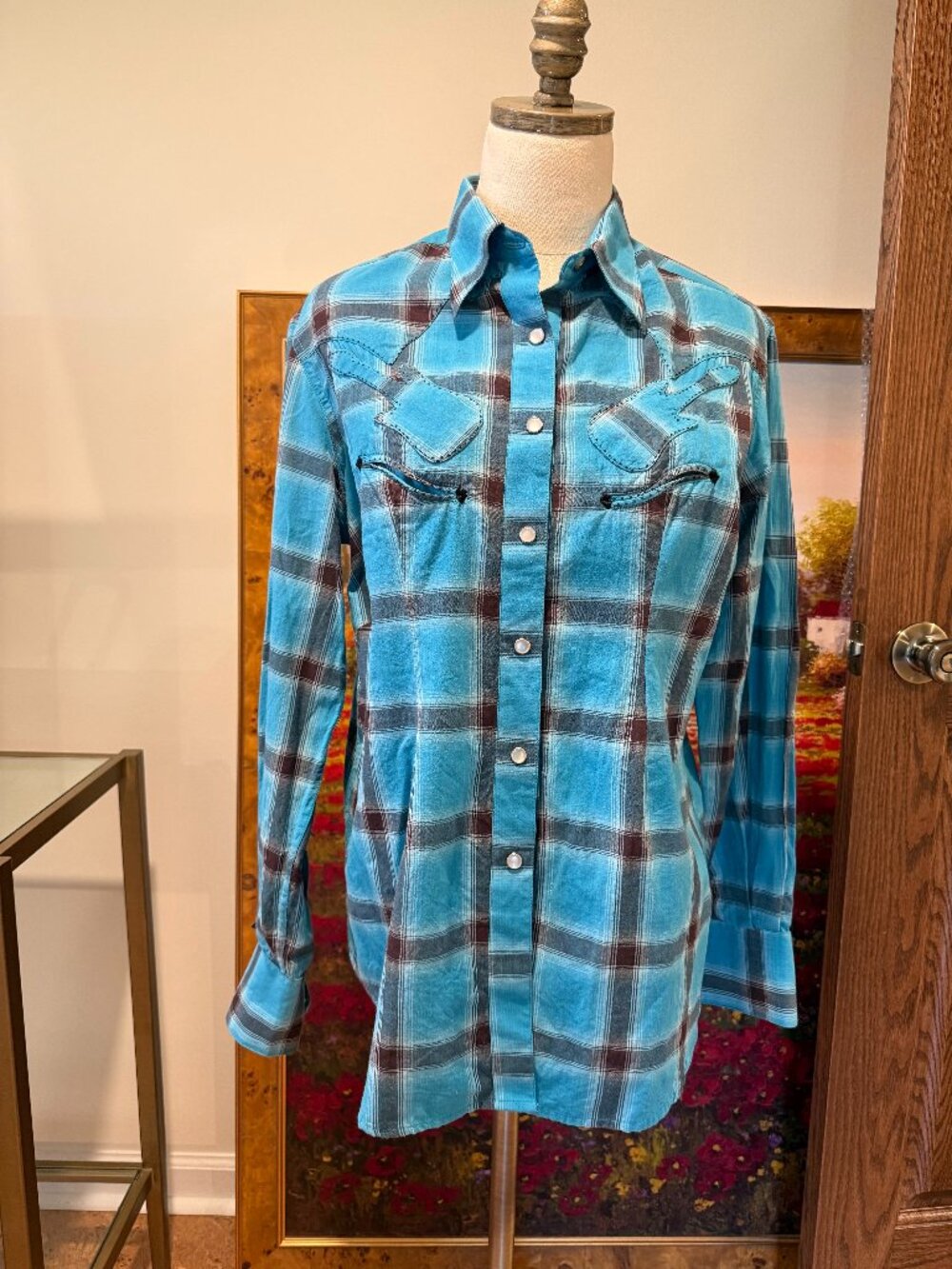 RockMount Ranchwear Pearl Snap Western Shirt Guitar Applique